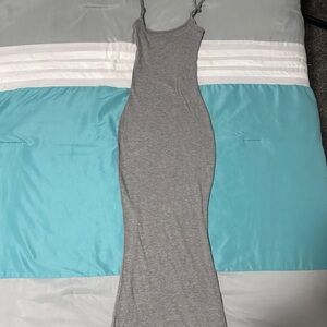 Elegant Gray Sleeveless Maxi Dress